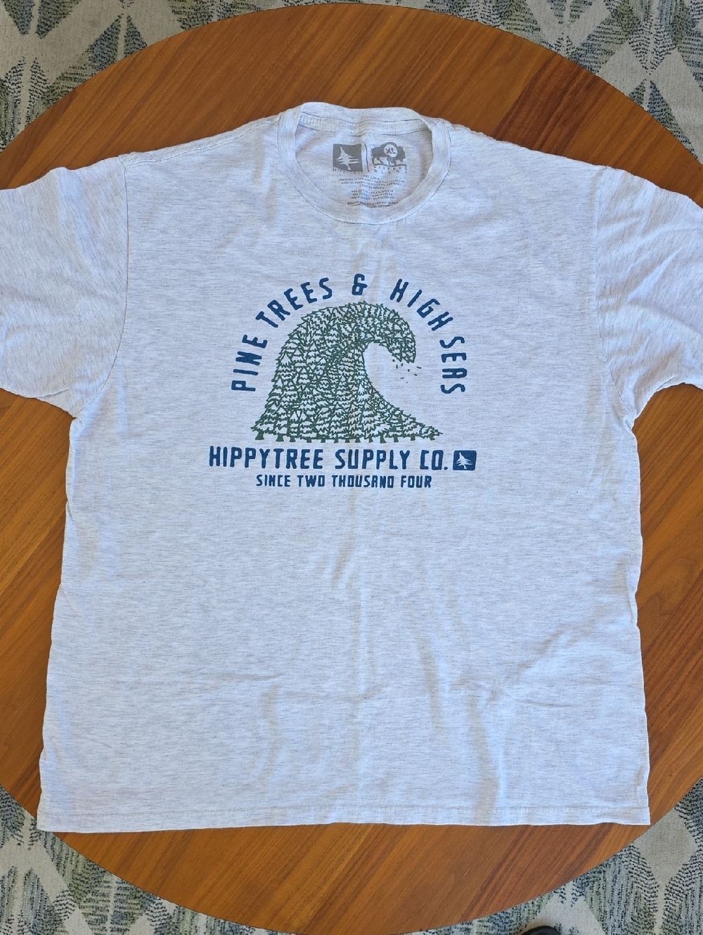 Hippytree Pine Trees & High Seas Graphic Tee - Light Gray